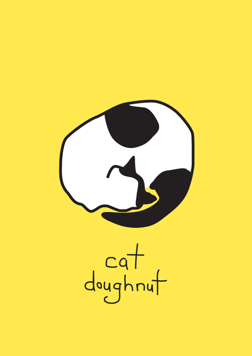 Cat donut yellow